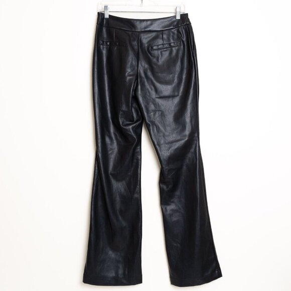 Anthropologie Avec Les Filles Faux Ever Leather Pants Flared Leg Trousers Black - Picture 6 of 13